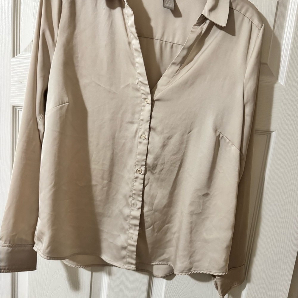 H&M Beige Button-Down Shirt